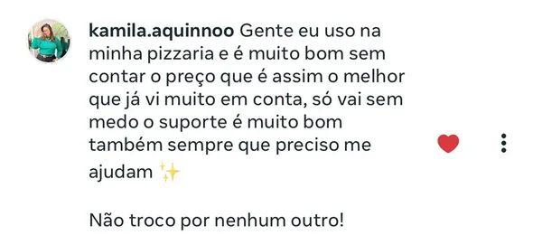 Depoimento de cliente sobre a plataforma