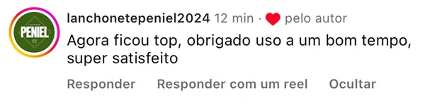 Depoimento de cliente sobre a plataforma