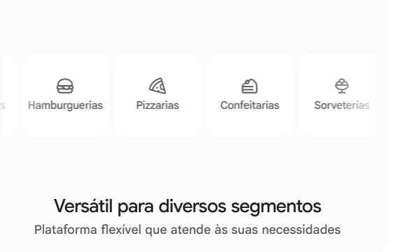 Segmentos atendidos: hamburguerias, pizzarias, confeitarias e sorveterias